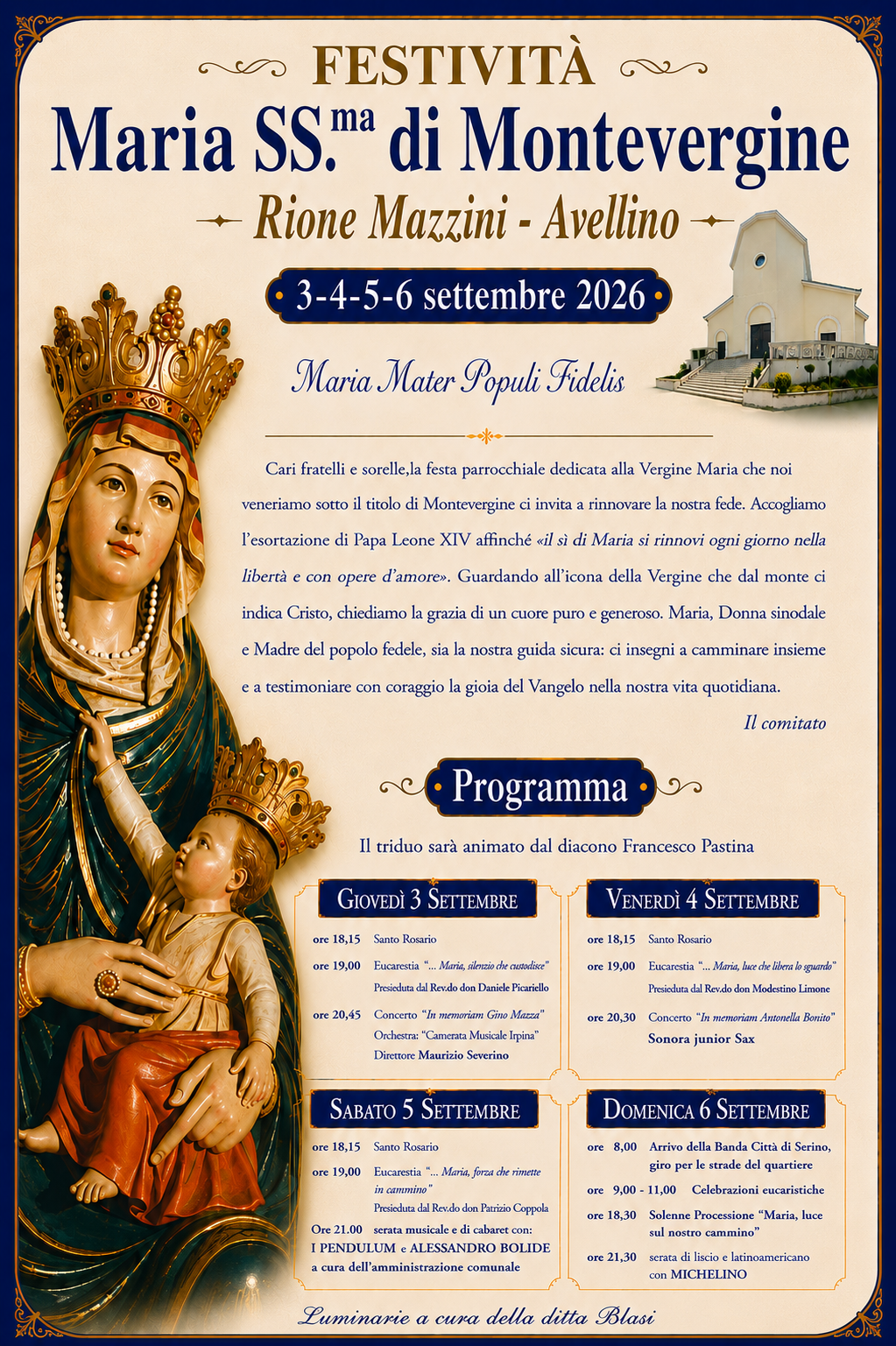 Rione Mazzini, tutto pronto per la Festa di Maria SS di Montevergine