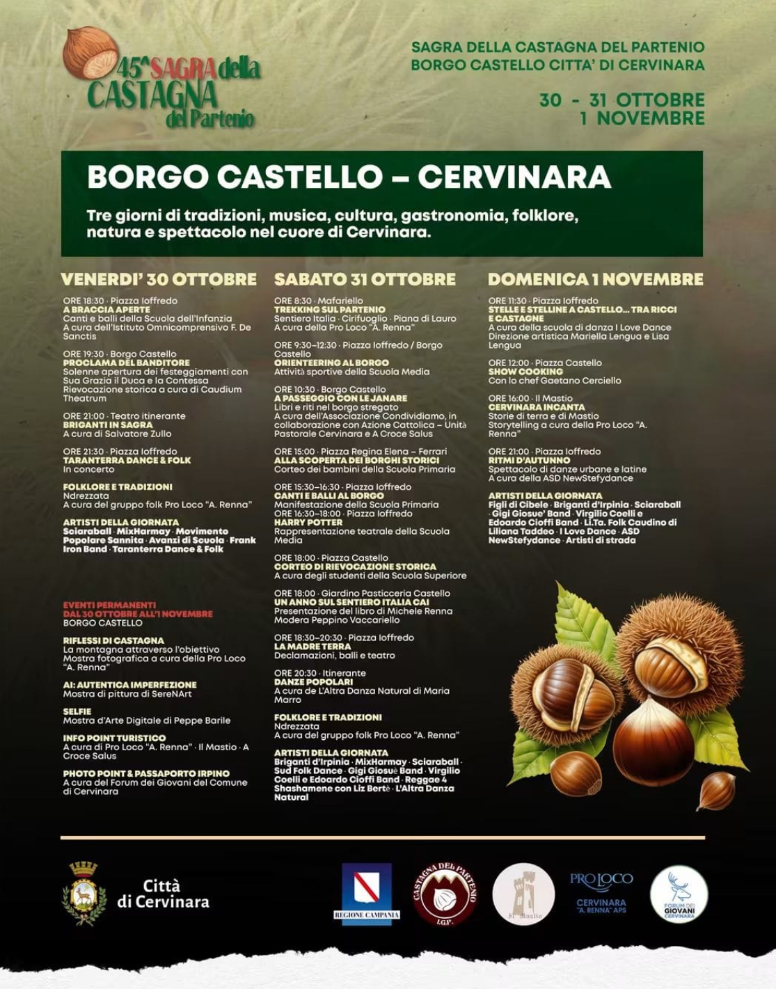 al via stasera la 45ª Sagra della Castagna del Partenio
